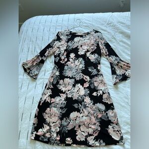 Tommy Hilfiger Black Floral Long Sleeve Dress